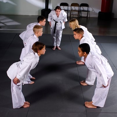 Bowing to each other and the instructor is an important sign of respect in dojos.