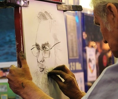 Man sketching.
