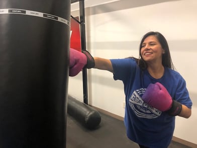 Training with Strive machine washable Gloves from Century Martial Arts.