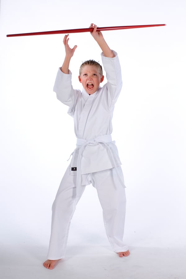 Child with a bo staff. This is a great weapon for all ages to learn!