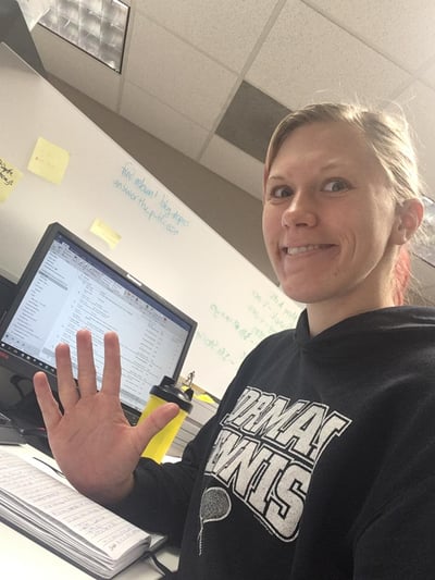 Me at my desk at work.