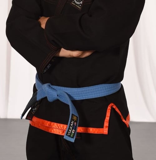 A Brazilian jiu-jitsu blue belt. 